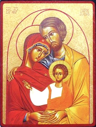 ICONE SAINTE FAMILLE DOREE A LA FEUILLE 39.4X28.5