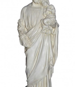 STATUE SAINT JOSEPH DE SULLY 31 CM PLATRE NACRE IVOIRE