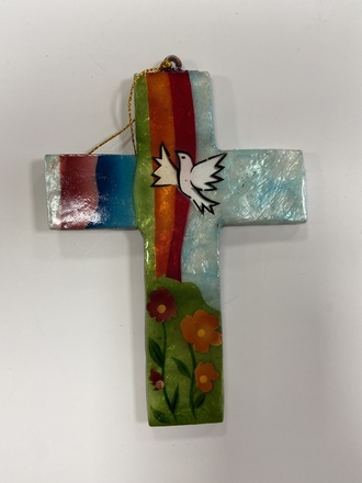 CROIX NACRE COLOMBE COLOREE