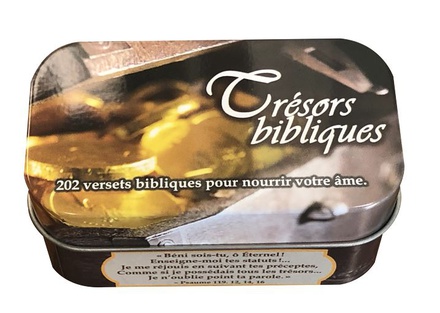 TRESORS BIBLIQUES,COFFRET DE CARTES - BOITE METALLIQUE