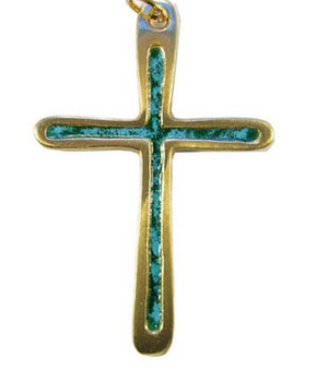 CROIX BRONZE PETITE SIMPLE TURQUOISE 6.8CM EMAIL NDSP