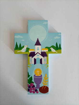 CROIX BOIS COMMUNION 14 CM