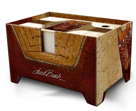 BLOC-NOTES DANS UNE BOITE - LB CHATS ETHNIQUES125X84X72MM