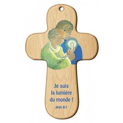 CROIX "BOIS JE SUIS LA LUMIERE DU MONDE"