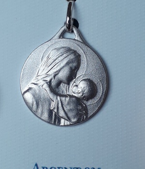 MEDAILLE VIERGE ENFANT ARGENT 18 MM