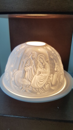 PHOTOPHORE PORCELAINE CRECHE