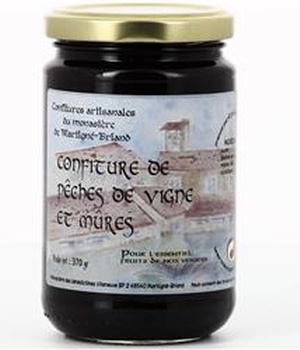 CONFITURE PECHES DE VIGNES ET MURES SAUVAGES, POT DE 370 G