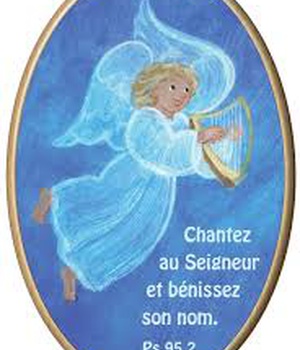 MEDAILLON BOIS CHANTEZ ET BENISSEZ LE SEIGNEUR