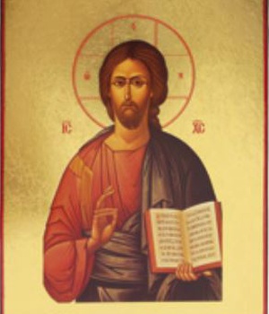 CHRIST DE LA SAGESSE - ICONE DOREE A LA FEUILLE 19X23 CM - 111.68