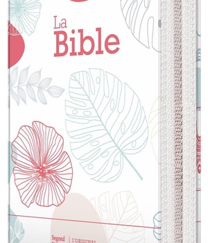 BIBLE SEGOND 21 COMPACTE - COUVERTURE SOUPLE TOILEE MOTIF FLEURI AVEC FERMETURE ECLAIR