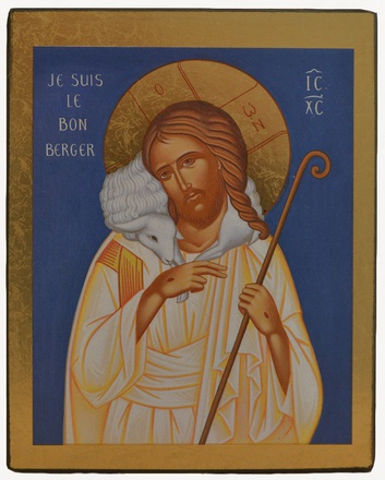 LE BON PASTEUR - ICONE DOREE A LA FEUILLE 10X13 CM