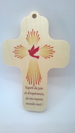 "CROIX EN BOIS "" ESPRIT DE JOIE"""