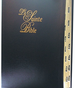 LA SAINTE BIBLE SEGOND 1910 (TRANCHES OR, COUVERTURE CUIR NOIR) GROS CARACTERES