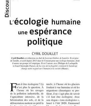 DISCOURS N 10 - L'ECOLOGIE HUMAINE UNE ESPERANCE POLITIQUE