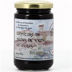 CONFITURE PECHES DE VIGNES ET MURES SAUVAGES, POT DE 370 G