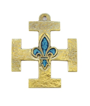GRANDE CROIX SCOUTE BRONZE EMAIL 8 X 8 CM NDSP