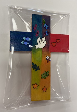 CROIX BOIS PEINT LA ESPERANZA