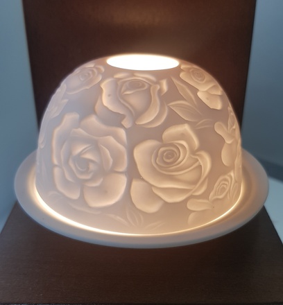 PHOTOPHORE PORCELAINE ROSES
