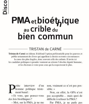 DISCOURS N 14 - PMA ET BIOETHIQUE AU CRIBLE DU BIEN COMMUN
