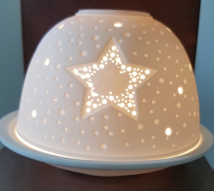 PHOTOPHORE EN PORCELAINE - ETOILE STYLISEE