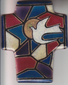 CROIX EMAIL VITRAIL DU SAINT ESPRIT 9X7.5CM CR R 007 TRANS NDSP