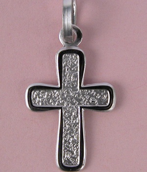 CROIX ARGENT RHODIE FOND MARTELE