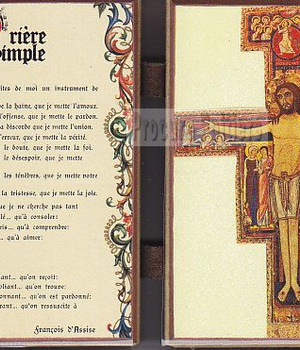 DIPTYQUE H15 X 19.5CM OUVERT PRIERE ST FRANCOIS / CROIX ST DAMIEN NDSP