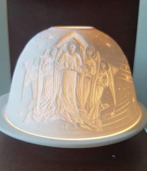 PHOTOPHORE PORCELAINE ANGES MUSICIENS