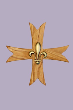 CROIX OLIVIER SCOUT EUROPE BISEAUTE AVEC LYS