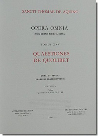 QUAESTIONES DE QUOLIBET - TOME 25
