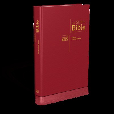 BIBLE NEG 1979 GROS CARACTERES SIMILICUIR BORDEAUX