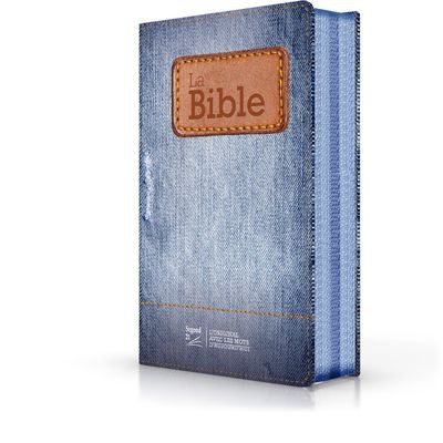 BIBLE SEGOND 21 COMPACTE (PREMIUM STYLE) TOILEE MOTIF JEANS - COUVERTURE SOUPLE, AVEC FERMETURE ECLA