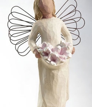 STATUE ANGE DU PRINTEMPS AVEC FLEURS 13 CM