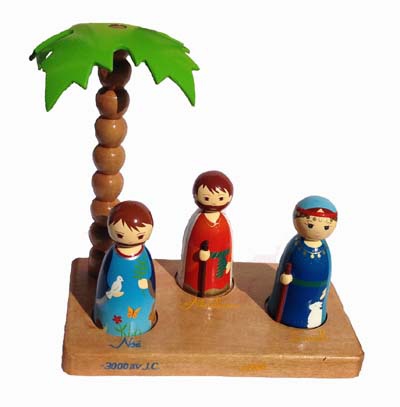 LOT CHEMIN AVEC PALMIER AVEC NOE ABRAHAM ET SARAH - CRECHE TOURNEE - NDSP