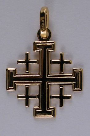 CROIX PLAQUE OR JERUSALEM 1.7 CM