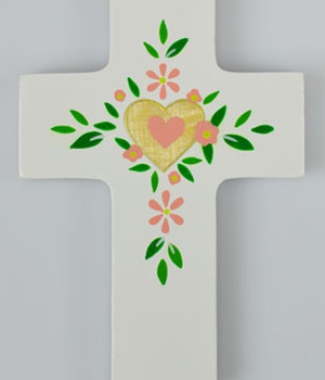 CROIX TU REMPLIS MON COEUR BLANC 7X11 CM