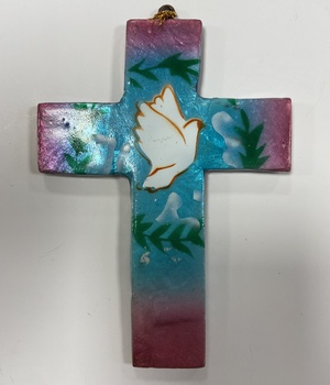 CROIX NACRE COLOMBE BLEU