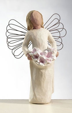 STATUE ANGE DU PRINTEMPS AVEC FLEURS 13 CM