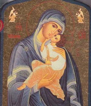 MARIE QUI AIME L'HUMANITE - ICONE DOREE A LA FEUILLE 15X11,8 CM - 143.64