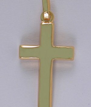 CROIX PLAQUE OR FANTAISIE