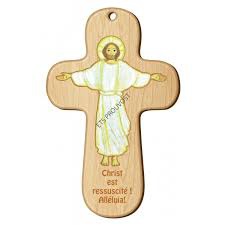 CROIX BOIS CHRIST EST RESSUSCITE