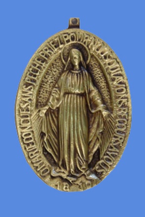 MEDAILLON BRONZE VIERGE MIRACULEUSE 9 CM NDSP