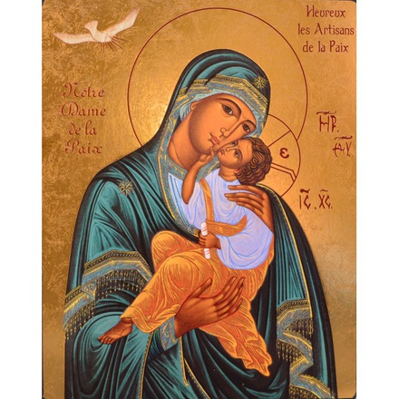 NOTRE DAME DE LA PAIX ICONE DOREE A LA FEUILLE 9x12 CM - 223.63