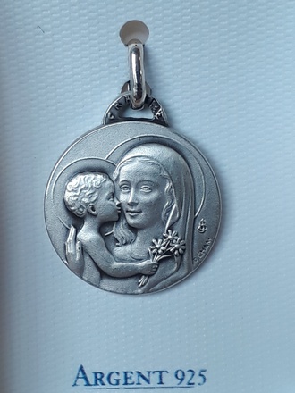 MEDAILLE VIERGE ET ENFANT ARGENT 19 MM