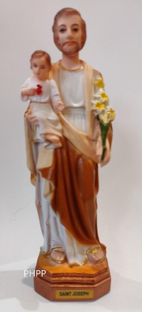 STATUE SAINT JOSEPH COULEUR RESINE 15 CM NDSP