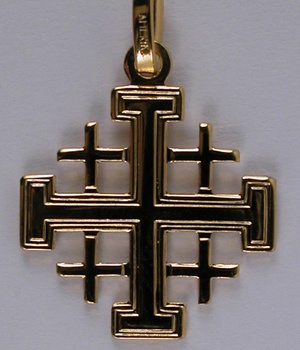 CROIX PLAQUE OR JERUSALEM 1.7 CM