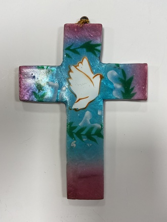 CROIX NACRE COLOMBE BLEU