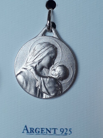MEDAILLE VIERGE ENFANT ARGENT 18 MM