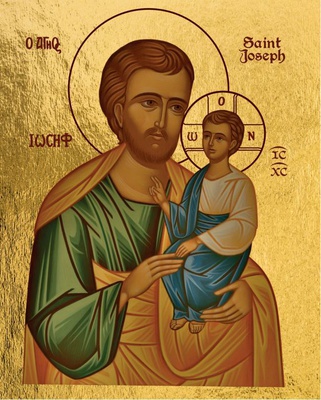 SAINT JOSEPH A L'ENFANT - ICONE DOREE A LA FEUILLE 22X18,1 CM - 328.68