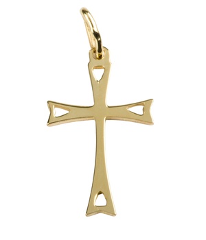 CROIX DE COU AJOUREE PLAQUE OR H 1.8 CM